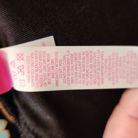 Victoria's Secret Black Paisley Halter Bikini Top Size M - Picture 8 of 10